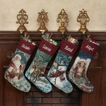 Needlepoint Christmas Stocking Enchanted Jacquard Woven Tapestry. Fixed Price $55.00.