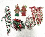 24 Pc Lot Gingerbread Candy Cane Peppermint Christmas Tree Wreath Ornaments Nos. Fixed Price $24.99.