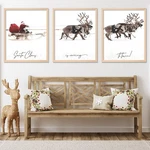 Anydesign 3PCS Christmas Wall Art Prints 11X14IN Santa Claus Reindeer With Sl.... Fixed Price $14.36.