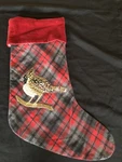 Pottery Barn Jeweled Bird Plaid Stocking Nwt Beautiful!!. Fixed Price $46.50.
