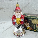 Inge-glas Germany Santa Bell Blown Glass Ornament Number 518/1500 Limited. Fixed Price $21.71.