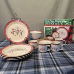 Royal Seasons Snowman Stoneware 16PC Complete Dinnerware Set Box Christmas. Fixed Price $48.74.