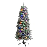 Nearly Natural 5FT. Flocked British Columbia Mountain Fir Artificial Christmas. Fixed Price $139.02.