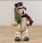 Ragon House Christmas Vintage Style 8" Snowman Face Figurine Bottle Brush Tree. Fixed Price $69.95.