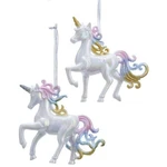 Kurt Adler Set Of 2 Iridescent Pastel Rainbow Unicorn 4IN, Multi Color. Fixed Price $25.99.