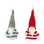 Northlight Set Of Red And Gray Striped Gnome Plush Christmas Ornaments 6.25". Fixed Price $17.49.