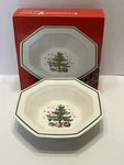 Vintage Nikko Christmastime 9 Octagon Vegetable Serving Bowl Japan Euc. Fixed Price $24.88.