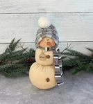 Primitive Snowman Doll Honey & Me Spruce Winter Decor Fabric Figurine. Fixed Price $30.99.