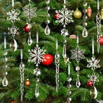 18PCS Clear Christmas Snowflake Icicle Hanging Ornaments Acrylic Crystal.... Fixed Price $16.27.