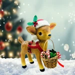 Bethany Lowe Designs: Christmas; Reindeer Carrying Basket, Item# TJ3319. Fixed Price $83.99.