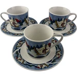 Oneida Valley Cups And Saucers Set Of 3 Vtg Holiday Dining Snowman Winter. Fixed Price $13.29.