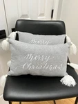 Two 2 Pillows Target Merry Christmas Gray 10" X 18" Lumbar Rectangular. Fixed Price $20.99.