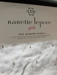 Set Of Nanette Lepore Rod Pocket Panel Curtains With Pink Pearls 52X84 New. Fixed Price $20.00.