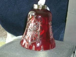 Waterford Red 3" Snow Cut Lead Crystal Bell Ornament Unique Rare Rings. Fixed Price $79.00.