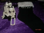 Groom & Veil Bride Wedding Skeleton Halloween Christmas Hanger + Black Stocking. Fixed Price $25.00.