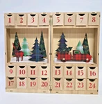 Christmas Wooden Advent Calendar Book Folding Plaid Design. Fixed Price $32.87.