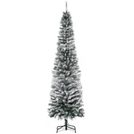 7.5FT Skinny Artificial Snow Flocked Pencil Christmas Tree Slim Xams Decoration. Fixed Price $52.99.