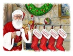 Personalized Christmas Santa Stocking - Custom Name Print Holiday Decor Gift. Fixed Price $20.00.