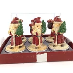 Old World Santa Claus Christmas Set Of 6 Figural Tealight Candles Glitter. Fixed Price $15.00.