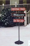 New Holiday Time 36" Metal Sign Pole Christmas Trees, Welcome, Cut Your Own. Fixed Price $21.99.