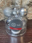 Martha Stewart Christmas Ornaments Silver White Glitter Ball 4" Glass Set Of 12. Fixed Price $30.00.