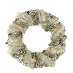 Gallerie Ii 13.5" Brown Rustic Style Faux Fur Trimmed Glittered Christmas Wreath. Fixed Price $68.03.