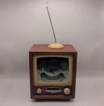 Roman Inc. Retro Tv Musical Christmas Train Light Up Figure With Motion Tabletop. Fixed Price $48.99.
