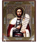 Christian Wooden Icon Of Alexander Nevsky 5.1" 6.2". Fixed Price $35.00.