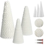 3 Set Christmas Tabletop Tree Crafts Kits Diy Foam Cone Centerpieces White. Fixed Price $29.17.