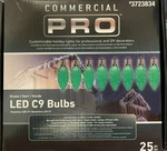 Gemmy Commercial Pro 25 Ct C9 Green Led Christmas String Light Bulbs E17 Base. Fixed Price $28.99.
