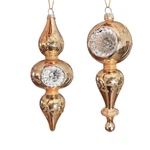 Set 2 Raz Imports Gold Finial Glass Reflective Ornament Vintage Retro Style 7". Fixed Price $10.56.