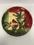 Certified International Susan Winget Christmas 11" Plate, Cardinal Holly. Fixed Price $19.00.