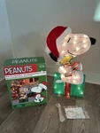 Peanuts Snoopy Woodstock Pre-lit Christmas Yard Art 24" Rare. Fixed Price $100.00.