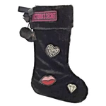 Victoria's Secret Black Plush Diamond Lipstick Heart Love Xmas Stocking New. Fixed Price $12.00.