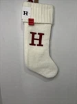 Wondershop White Knit Monogram Christmas Stocking 18" Initial Letter "h". Fixed Price $16.99.