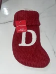 Knit Monogram Letter Mini 8" Christmas Stocking Red Wondershop Home Decor. Fixed Price $11.50.
