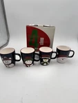 Macy's The Cellar 4 Pc Mug Set Christmas Twilight Collection Laurie Gates 2002. Fixed Price $24.99.