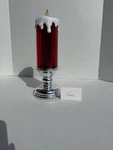 Valerie Qvc Flameless Candle Silver Base, Red White W/moving Glitter. Fixed Price $29.99.