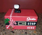 Ashland Santa Stop Here Books Tabletop Decor Christmas Holiday, Centerpiece. Fixed Price $16.00.