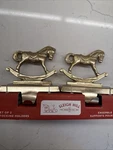 Sleigh Hill Rocking Horse Christmas Stocking Hanger Holder Set Of 2 Brand New. Fixed Price $39.99.