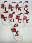Wondershop Christmas Initial Letter Monogram Knit Mini Stocking 7" White New. Fixed Price $6.36.