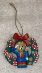Vtg 1991 Santas Best Salute Teddy Bear Soldier Wreath Christmas Ornament Rennoc. Fixed Price $19.97.