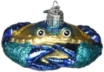 Blue Crab Blown Glass Ornament By Old World Christmas --gift Boxed #12184. Fixed Price $19.99.