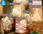 3D Hanging Led Christmas Window Lights Snowflake Indoor Holiday Decoration 5PC. Fixed Price $19.95.