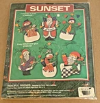 Dimensions / Zabroski "fanciful Friends" Christmas Ornaments Kit Santa & Snowmen. Fixed Price $16.00.
