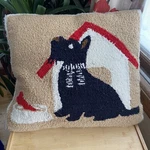 Macys Martha Stewart Collection Hooked Scottie Dog House Decorative Throw Pillow. Fixed Price $20.00.