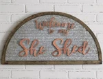 New Ctw Brand - Welcome To My Shed Wall Sign Decor 15X28 Galvanized Metal. Fixed Price $29.98.