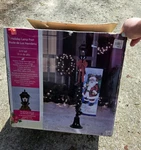 Gemmy Holiday Living 6 Ft Christmas Light Up Lamp Post With Flag. Fixed Price $90.00.