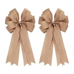 Pcs 20X10IN Burlap Bows Rustic Wreaths Gift Tree Topper Home Decor Use. Fixed Price $26.81.