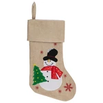 Northlight 19" Burlap Standing Snowman With Tree Snowflakes Christmas Stocking. Fixed Price $17.49.